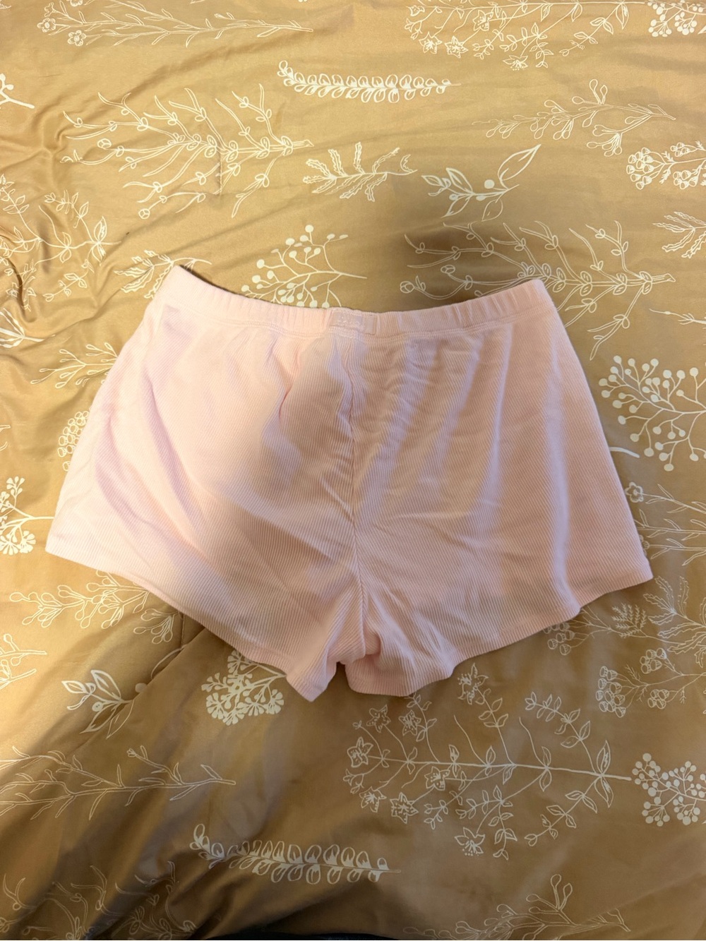 Skims Light Pink Ribbed Comfy Shorts